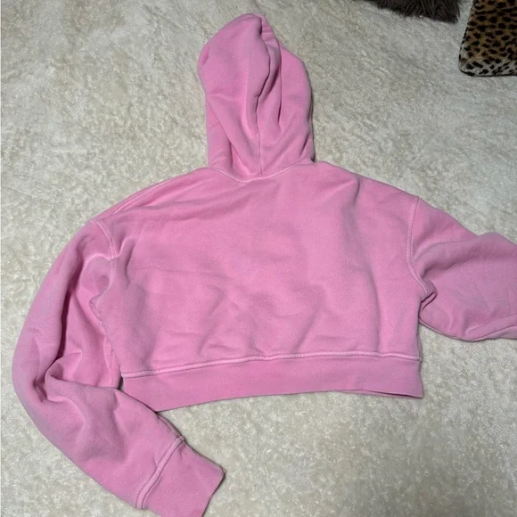 Elwood babydoll crop vintage pink hoodie - Picture 5 of 6